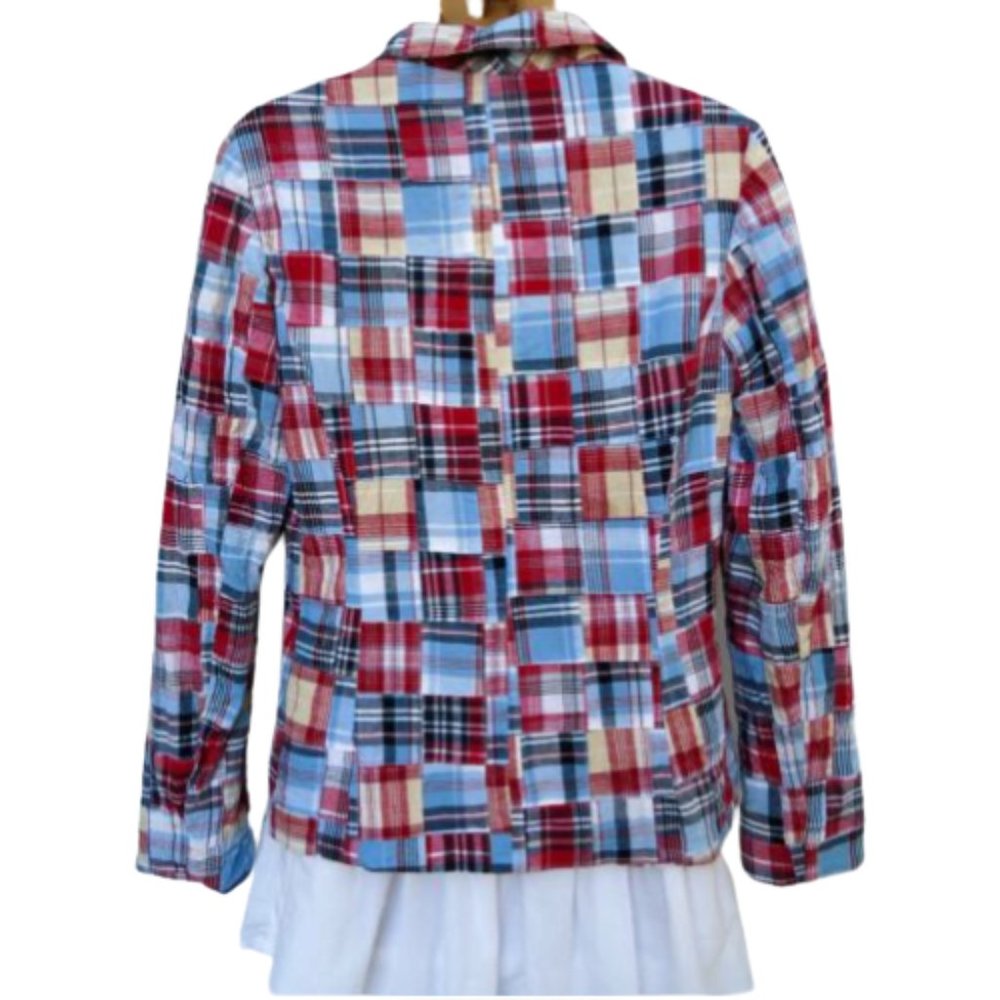 Pendleton Jacket Blazer Madras Plaid Lined Cotton - image 2